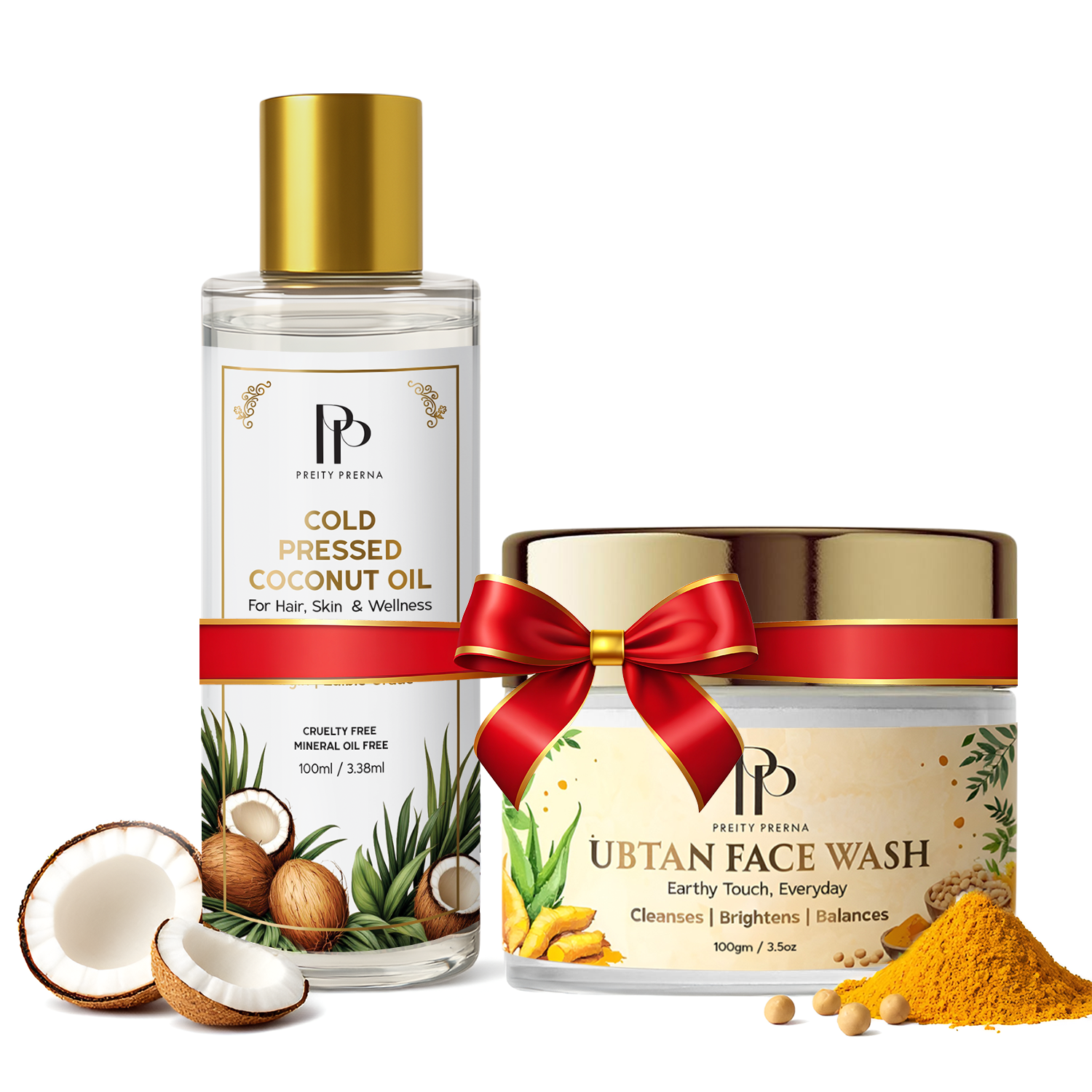 Glow Combo – Coconut Oil + Ubtan Face Wash