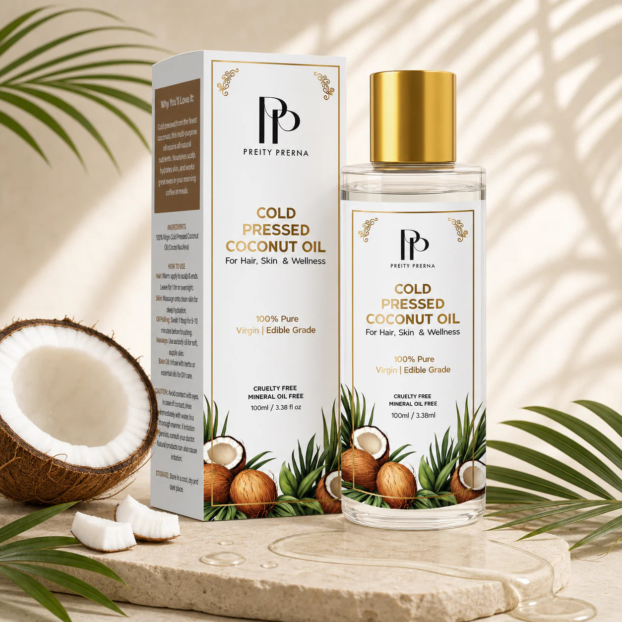Cold-Pressed Coconut Oil multipurpose hair and skin ritual