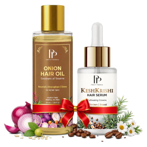 Hair Repair Ritual with Onion Hair Oil and Kesh Krishi Hair Serum