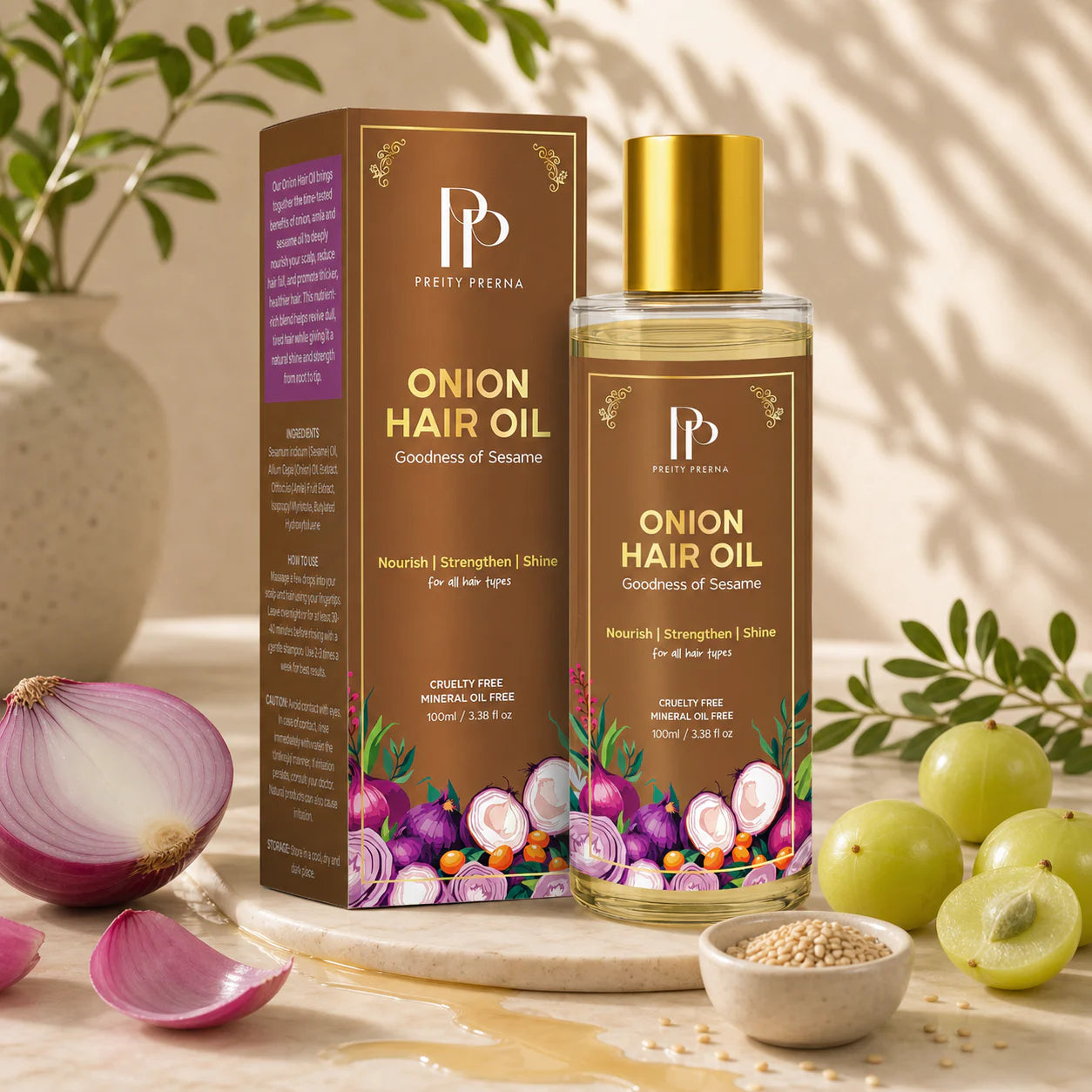 Onion Hair Oil scalp and length care ritual