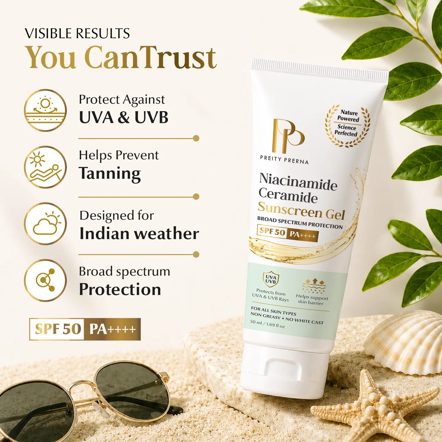Sunscreen Gel visible results benefits