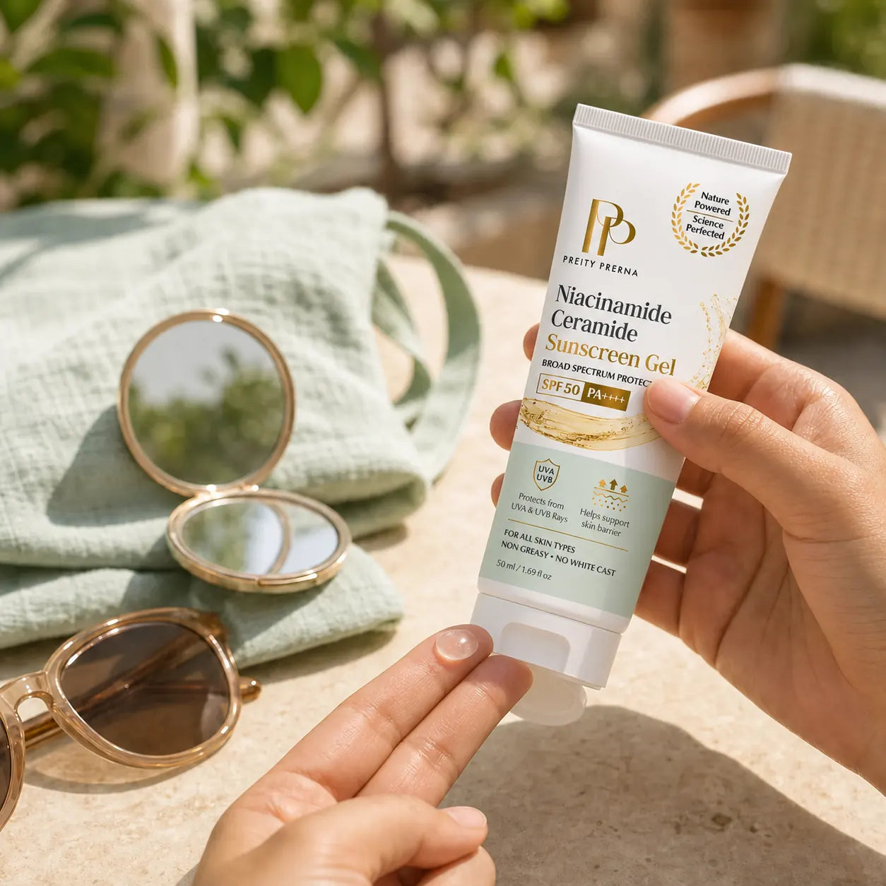 Reapply Sunscreen Gel during outdoor exposure